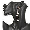 Shell Pearl Round Beaded Tassel Earrings EJEW-TA00816-2