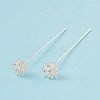 Brass Micro Pave Clear Cubic Zirconia Flower Head Pins LS-KK-G413-01S-2