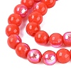 Electroplate Opaque Glass Beads Strands EGLA-Q132-6MM-01C-05-3