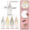 16Pcs 4 Colors Brass Filigree Pendants KKC-TA0001-08B-4