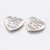 Tibetan Style Carved Words Alloy Heart Pendants TIBEP-Q043-190-RS-2