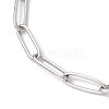 304 Stainless Steel Paperclip Chains Charm Bracelets for Women BJEW-JB11950-01-4