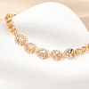 Brass Micro Pave Cubic Zirconia Link Chain Bracelets KK-R217-37G-3