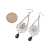 Halloween Themed Spider Alloy Dangle Earrings EJEW-JE06073-3