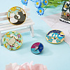 4Pcs 4 Style Elephant & Cat & Girl and Boy & Diamond Rotating Enamel Pins Set JEWB-TA0001-09-15