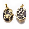 Natural Obsidian Pendants G-L512-F01-2