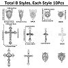 80Pcs 8 Styles Alloy Tibetan Style Pendants & Chandelier Component Links Kits FIND-SC0022-99-2
