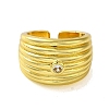 Brass with Cubic Zirconia Rings RJEW-B057-01G-03-2