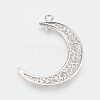 Tibetan Style Alloy Hollow Moon Links TIBEP-5312-P-FF-2