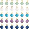 SUPERFINDINGS 60Pcs Frosted Natural & Synthetic Gemstone Charms FIND-FH0004-55-1