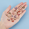 HOBBIESAY 40Pcs 10 Style Butterfly Alloy Rhinestone Cabochons MRMJ-HY0002-38-3