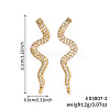 Shiny Brass Clear Cubic Zirconia Snake Stud Earrings AB3395-2-2