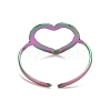 Ion Plating(IP) Rainbow Color 304 Stainless Steel Open Heart Cuff Ring for Women RJEW-C025-23M-3