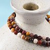 Natural Mookaite Round Bead Stretch Bracelets X-BJEW-L594-B05-4