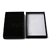 100-Slot Rectangle Black Paper Ring Presentation Boxes with Clear Lid RDIS-WH0006-29A-2