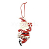 Christmas Santa Claus Handmade Polymer Clay Pendant Decorations HJEW-P017-01C-1