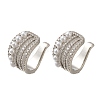 Rack Plating Brass Micro Pave Cubic Zirconia Cuff Earrings EJEW-H143-29P-4