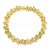 Rack Plating Brass Pave Cubic Zirconia Butterfly Link Bracelets for Women BJEW-B110-05G-2