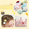 50Pcs 5 Colors Single Face Wool Fibre Cabochons FIND-SC0020-33-6