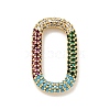 Rack Plating Brass Micro Pave Cubic Zirconia Linking Rings KK-D078-03G-03-2