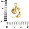 Brass Micro Pave Cubic Zirconia and Glass Pendants KK-M315-01G-01-3