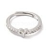 Rack Plating Brass Clear Cubic Zirconia Constellation Adjustable Rings for Women RJEW-S407-08P-06-2