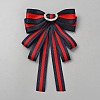 Polyester & Alloy Rhinestone Bowknot Brooches for Women JEWB-WH0039-12B-1