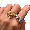 Alloy Rhinestone Cuff Open Rings WGEE099-01-4