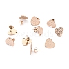 Ion Plating(IP) 304 Stainless Steel Stud Earring Findings STAS-I183-04B-RG-1