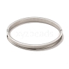 Egg Shaped 201 Stainless Steel Grooved Hinged Bangles STAS-G306-04P-2