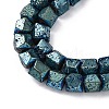 Electroplated Natural Lava Rock Beads Strands G-A256-D01-01F-2