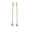 Brass Enamel ABS Imtation Pearl End with Chain KK-B129-27G-02-1