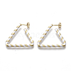 Brass Stud Earrings EJEW-S209-16F-2