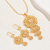 Simple and Stylish 18K Gold Plated Brass Flower Pendant Necklace & Dangle Earrings Set for Women ER9796-1