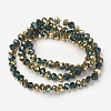 Electroplate Transparent Glass Beads Strands X-EGLA-A034-T6mm-O10-2