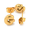 Chunk Letter 304 Stainless Steel Stud Earrings for Women EJEW-G386-01G-G-2