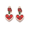 Valentine's Day Theme Alloy Enamel Pendants ENAM-T020-50F-01-1