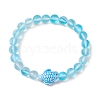 8mm Round Dyed Synthetic Moonstone Beaded Stretch Bracelets BJEW-JB10308-05-1