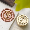 Golden Tone Wax Seal Brass Stamp Head DIY-B079-01G-P-1