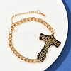 304 Stainless Steel Enamel Link Bracelets BJEW-P356-01B-G-3