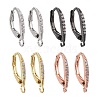 4 Pairs 4 Color Brass Micro Pave Clear Cubic Zirconia Leverback Earring Findings ZIRC-ZZ0001-02-1