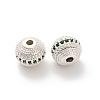 Brass Micro Pave Cubic Zirconia Beads KK-C071-08S-3