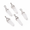 Natural Quartz Crystal Pointed Pendants G-K329-54P-1