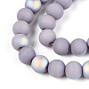Frosted Opaque Glass Beads Strands GLAA-T032-P8mm-MBB07-3