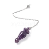 Natural Amethyst Pointed Dowsing Pendulums AJEW-B020-03P-04-2