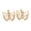 Brass Clear Cubic Zirconia Pendants KK-R210-12G-01-1