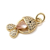 Brass Micro Pave Cubic Zirconia Pendants KK-C137-08G-02-2