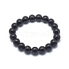 Synthetic Black Stone Bead Stretch Bracelets X-BJEW-K212-B-032-2