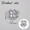 Cubic Zirconia Clover Brooch Pin JBR105G-2