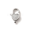 Brass Micro Pave Clear Cubic Zirconia Lobster Claw Clasps KK-A266-24F-P-1
